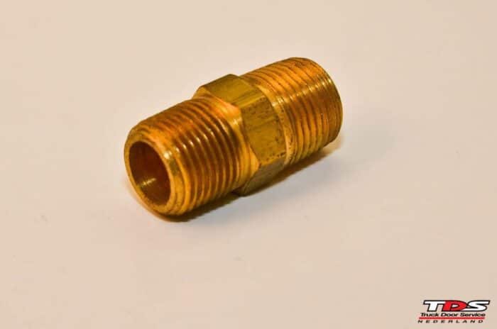 Verloopnippel konische draad 3/8 Messing